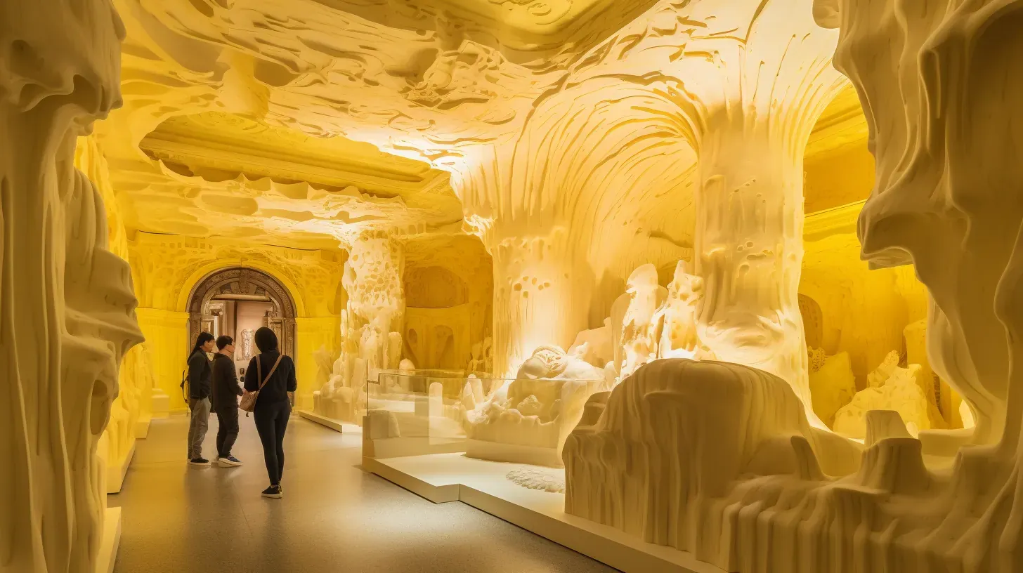 A golden gallery inside the museum